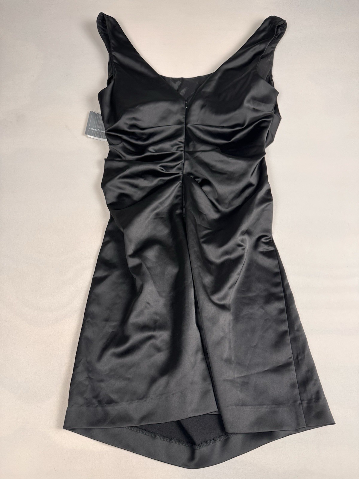 NWT David’s Bridal Sleeveless Stretch Satin Dress Women’s 14 Black Retail $139