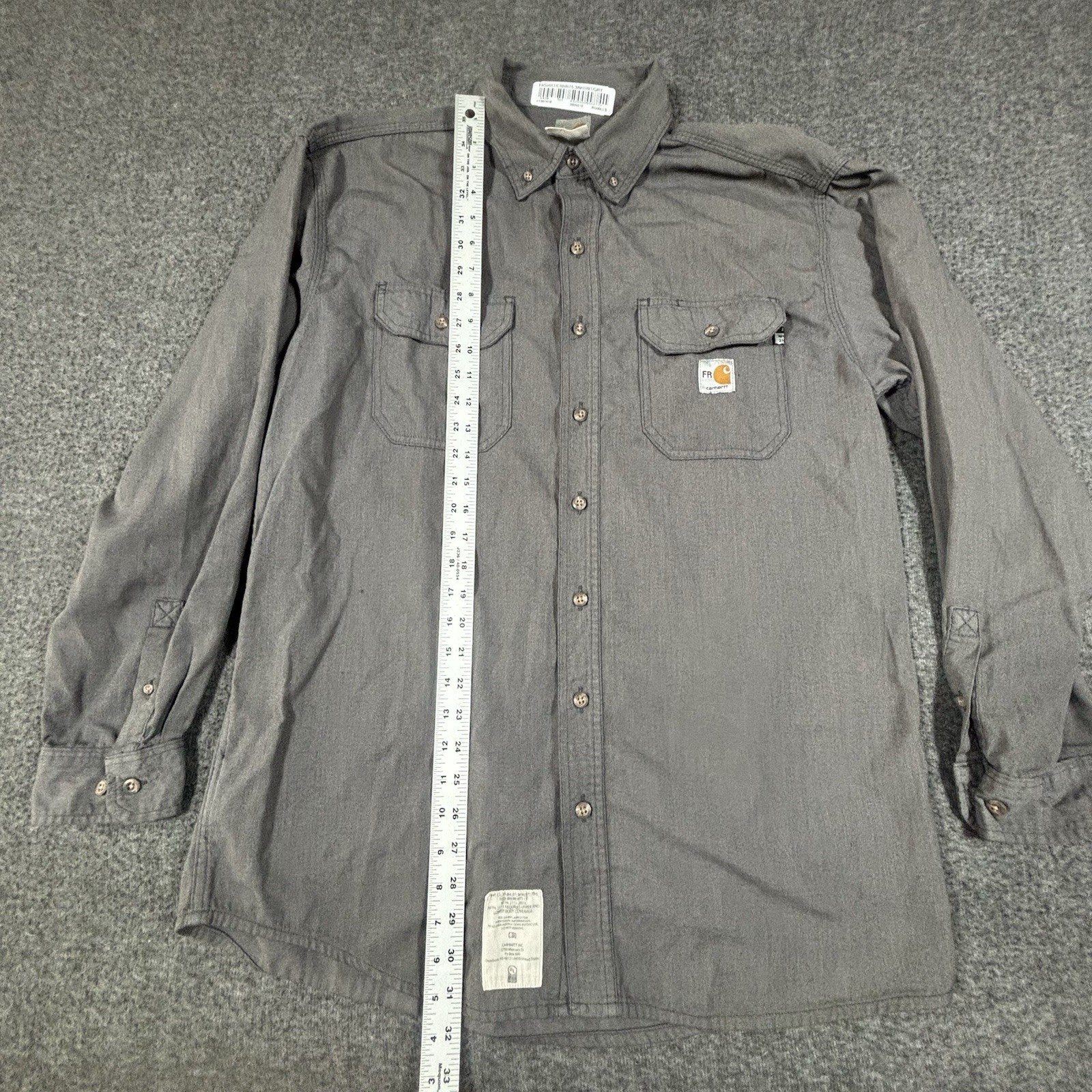 3 Carhartt FR Long Sleeve Shirt Button Up Flame Resistant Men Large Reg Work Lot