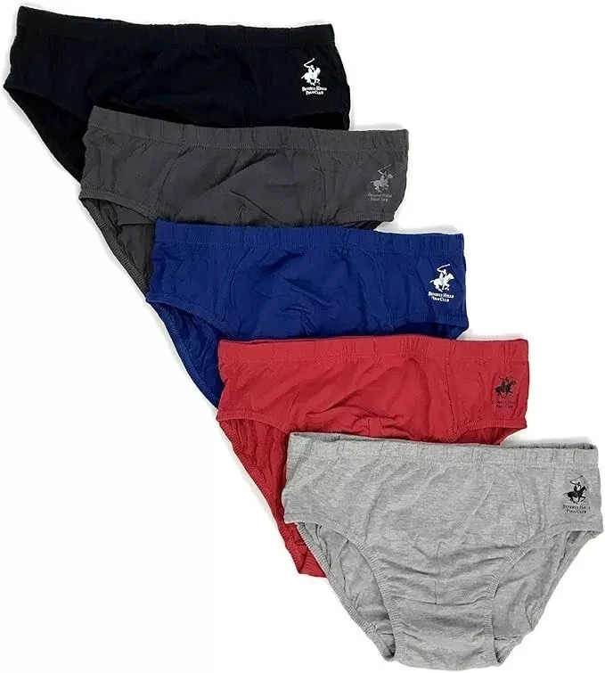 Men’s Beverly Hills Polo 5 or 10 Pack Bikini Briefs No Fly Cotton Underwear Red