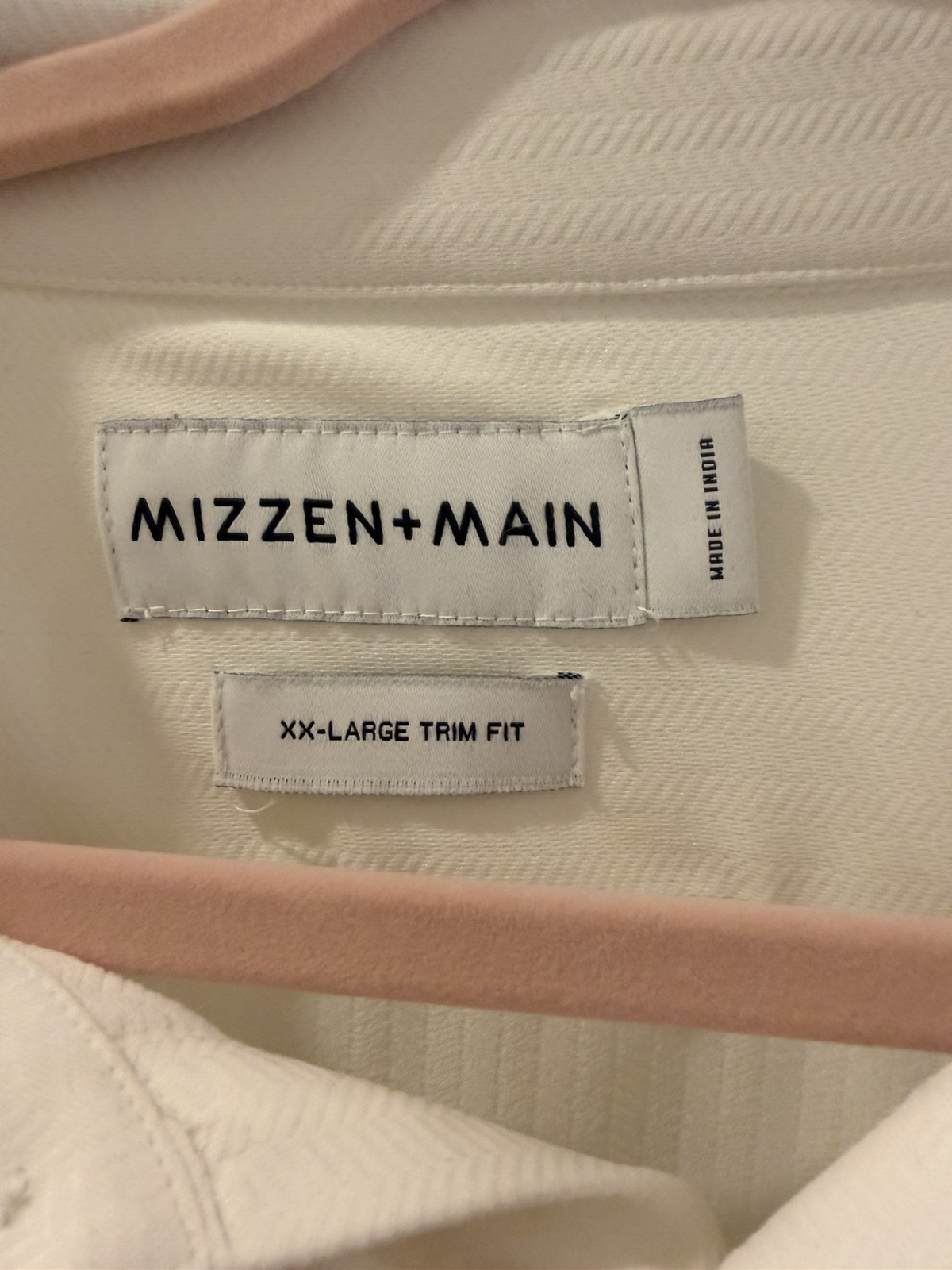Mizzen+Main Dress Shirt Mens 2XL XXL White Trim Fit Made USA