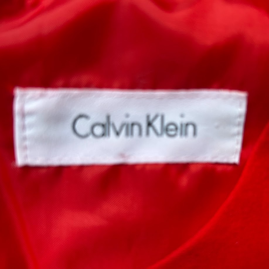 Calvin Klein Womens 4 Sheath Dress Red Gold Grommet Sleeveless Business Casual