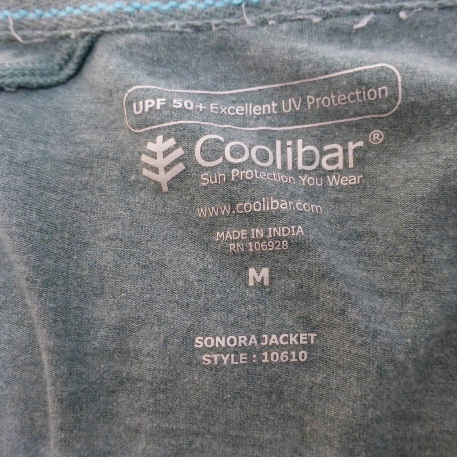 Coolibar Sonora Jacket Mens Medium Green UPF 50+ Bamboo Blend Full Zip