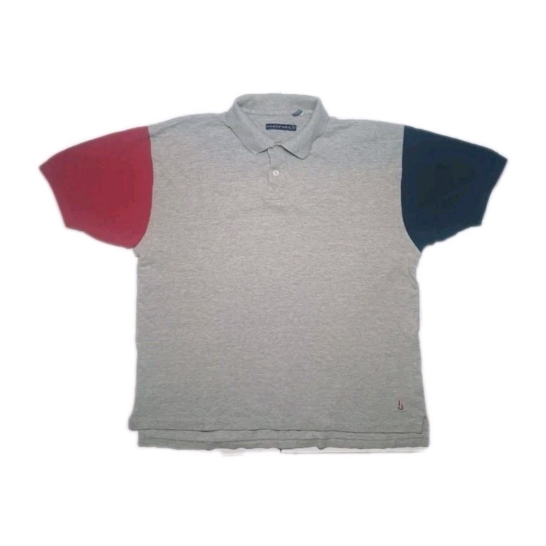 Vtg Norsport Men’s Size XL Red Shirt Sailboat Retro Preppy Logo Red Blue Gray