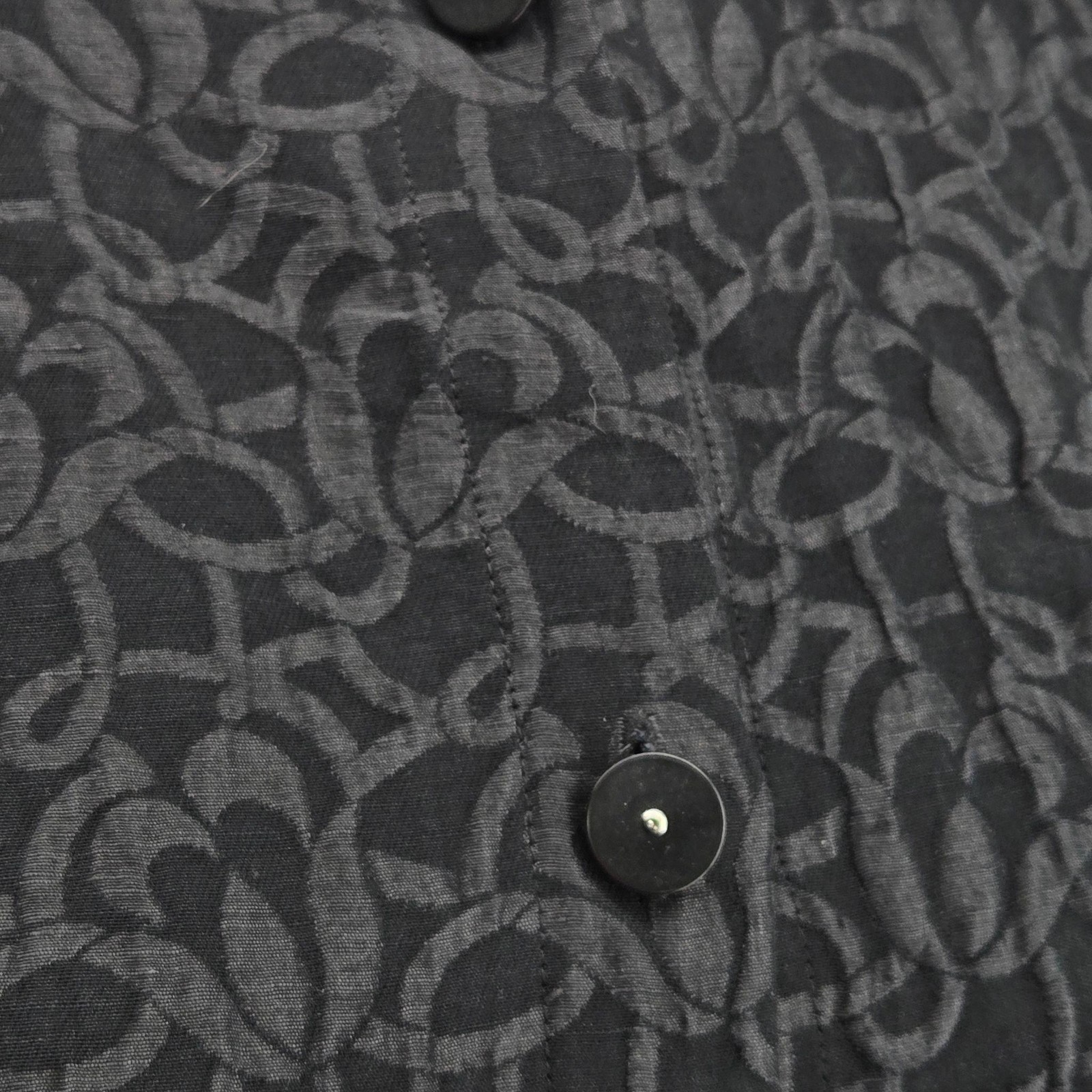 Kate Hill Jacket Womens 14W Black Silk Blend Crepe Collared Button Relaxed
