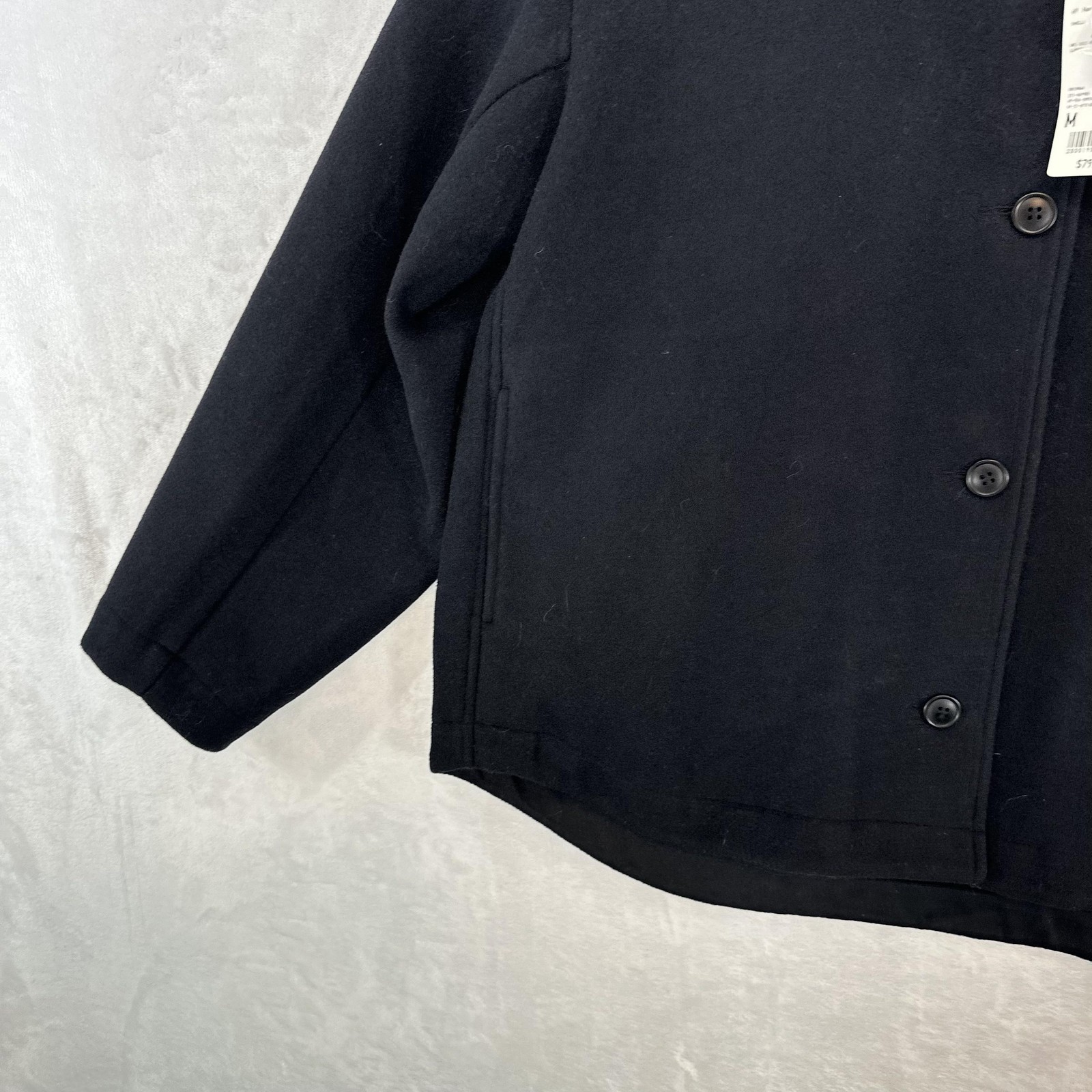 Uniqlo Jacket Womens Medium Navy Oversized Shirt Shacket Button Front Pocket