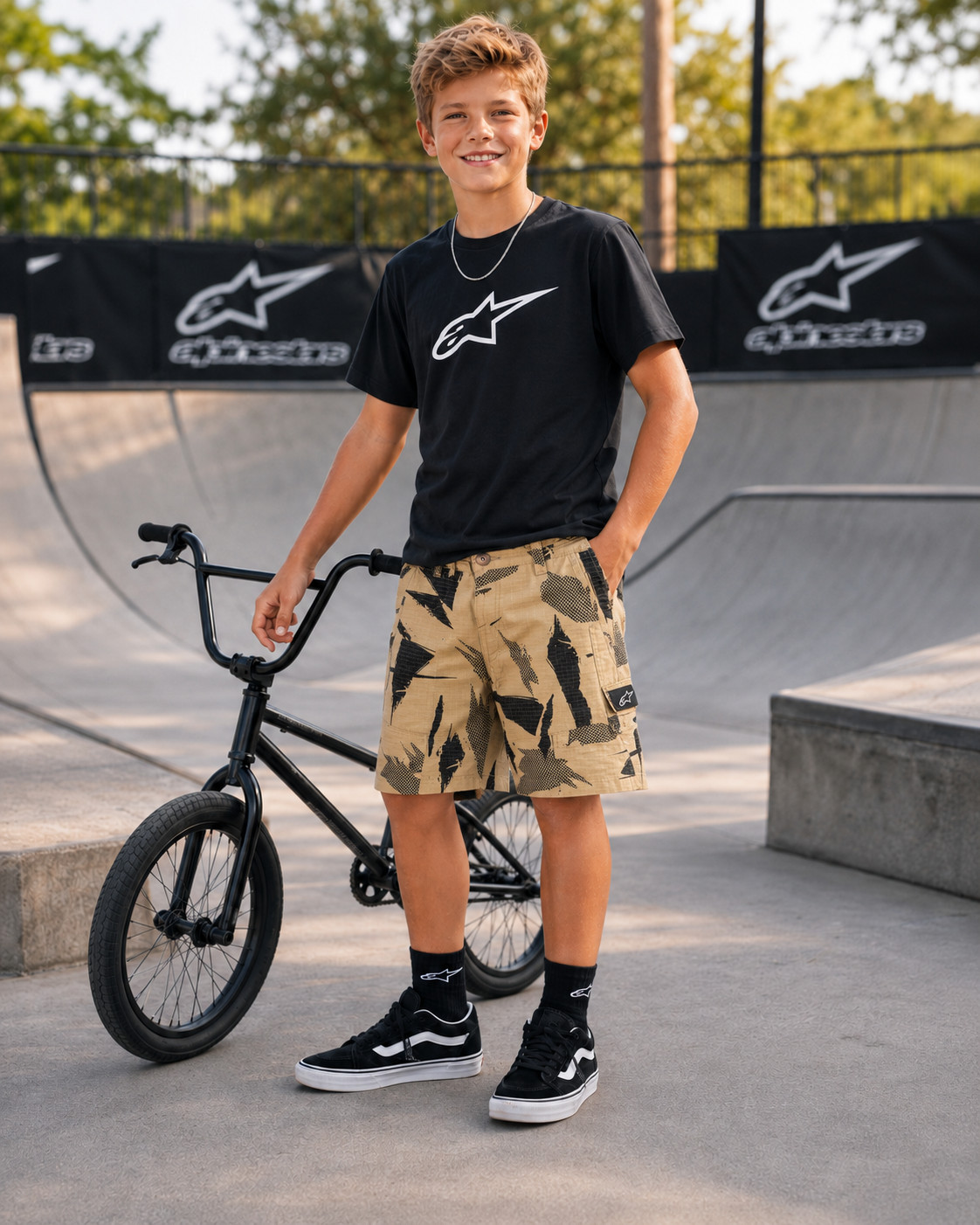 Alpinestars Youth Splat Walk Shorts Khaki, Size 27, Age 12-13 Years