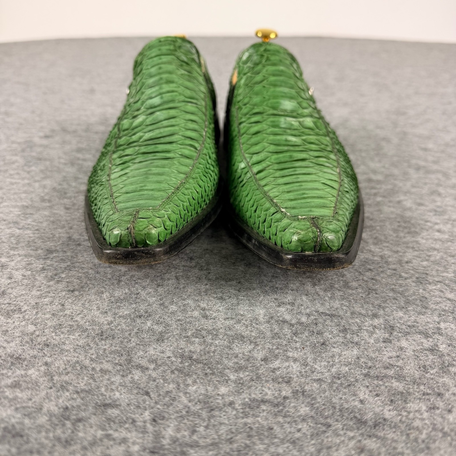 Cesare Paciotti Men’s Green Python Snakeskin Loafers Dress Shoes Size 8