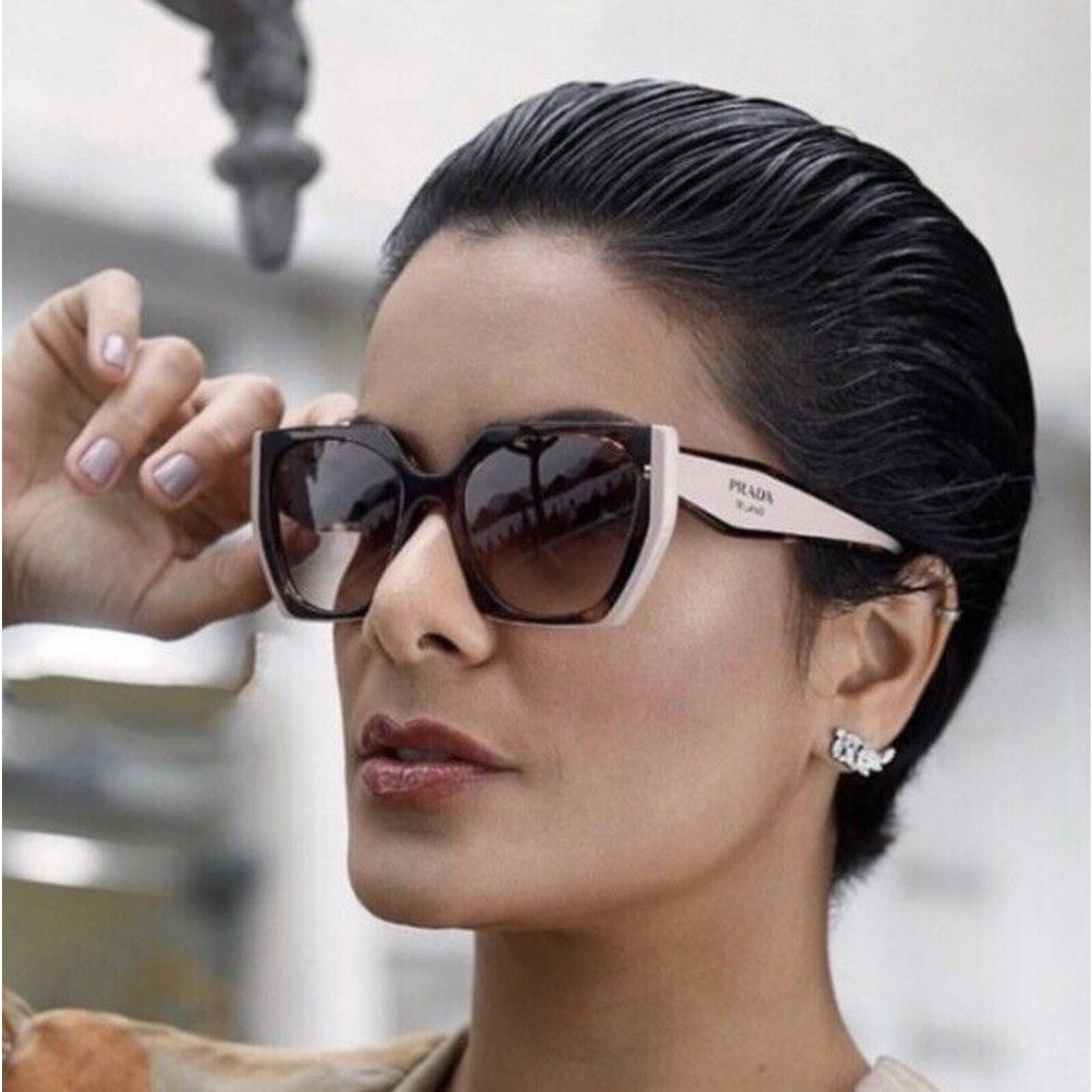Prada Sunglasses Cateye PR 15WS 01R0A6 Tortoise Powder Pink Brown AUTHENTIC