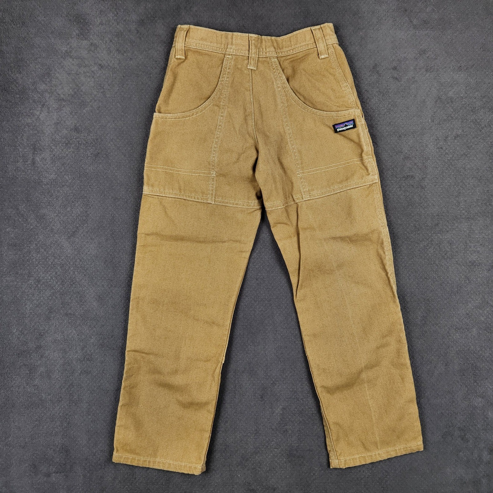 Patagonia Hemp Utility Pants Boys Small Brown Double Knee Canvas Outdoor 66585