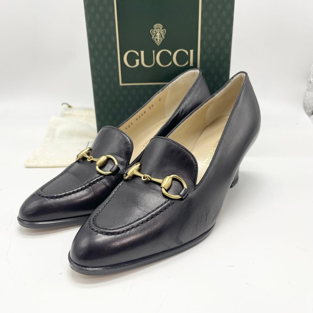 Gucci Horsebit Pumps Leather Black Women’s Size EU35/US5
