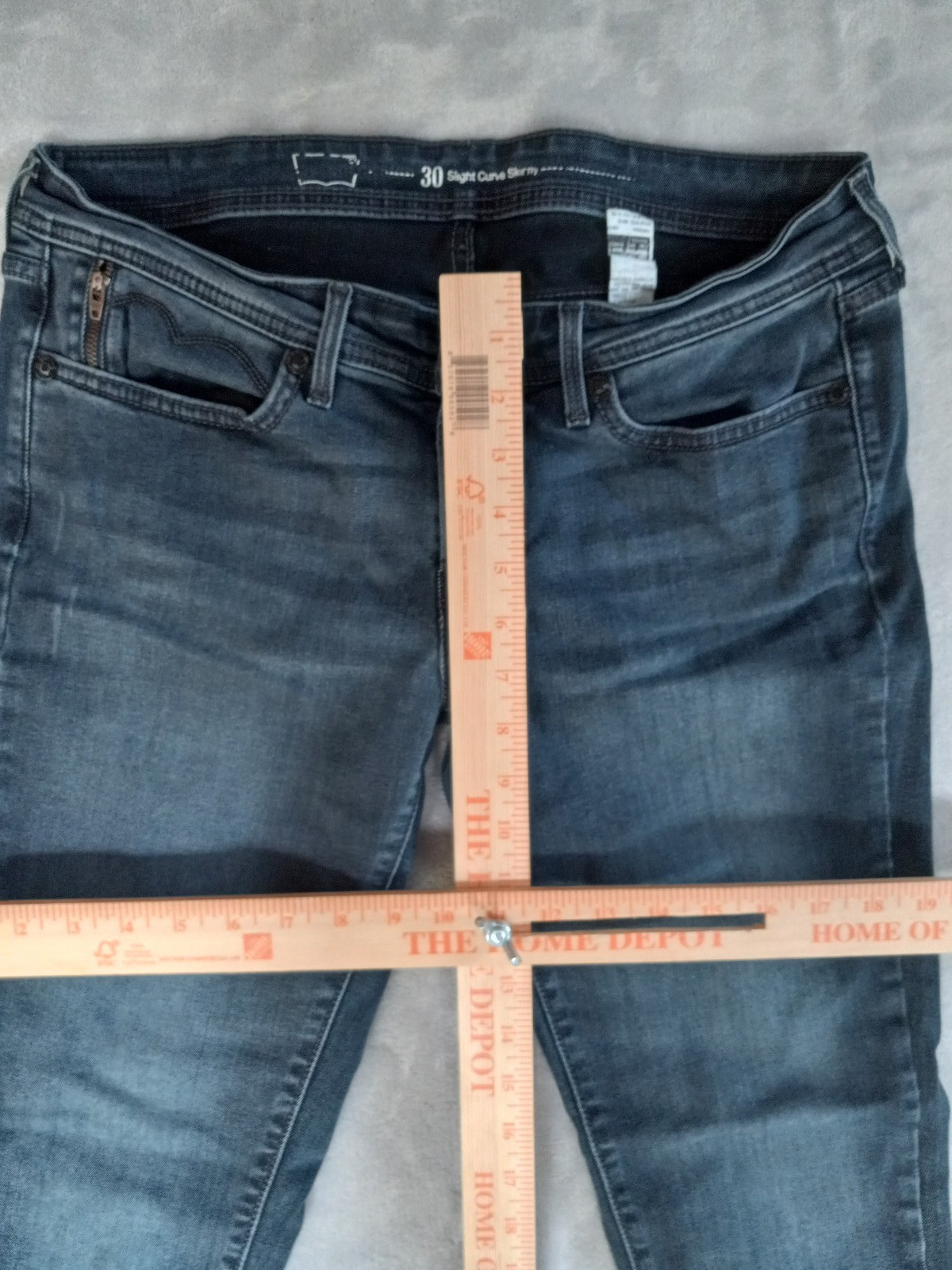 Levi’s Slight Curve Skinny Jeans Womens 30×29 Dark Wash Blue Zip Pocket Stretch