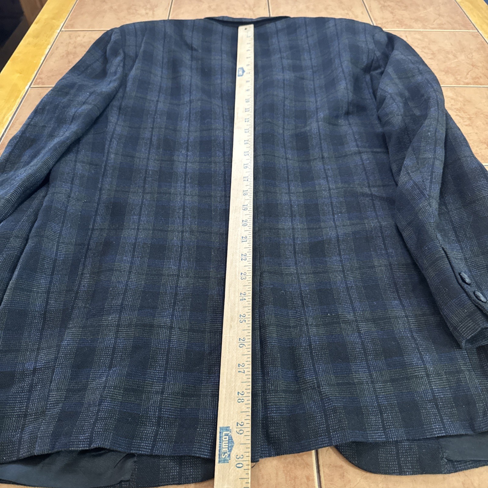Sears Sportswear Vintage Gray Plaid Blazer Jacket Sport Coat USA Union Made 40R