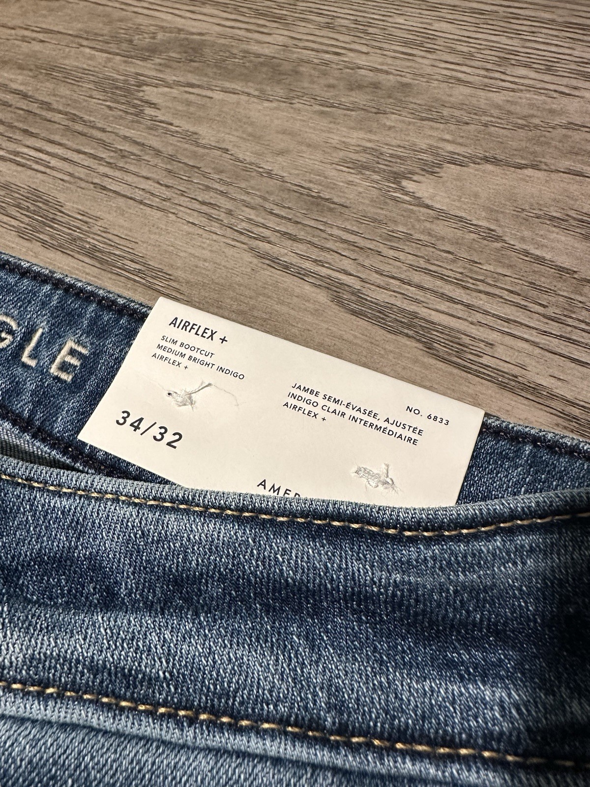 American Eagle Jeans Mens 34×32 Medium Blue Denim Slim Bootcut AirFlex Plus NWT