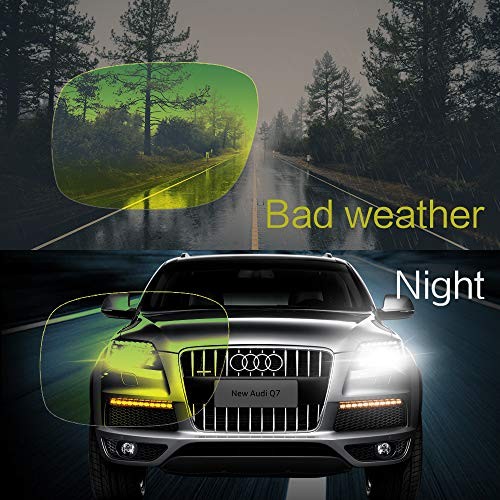 Night Driving Glasses Clip-On, Polarized Glare Reduce, High Yellow&green-fixed