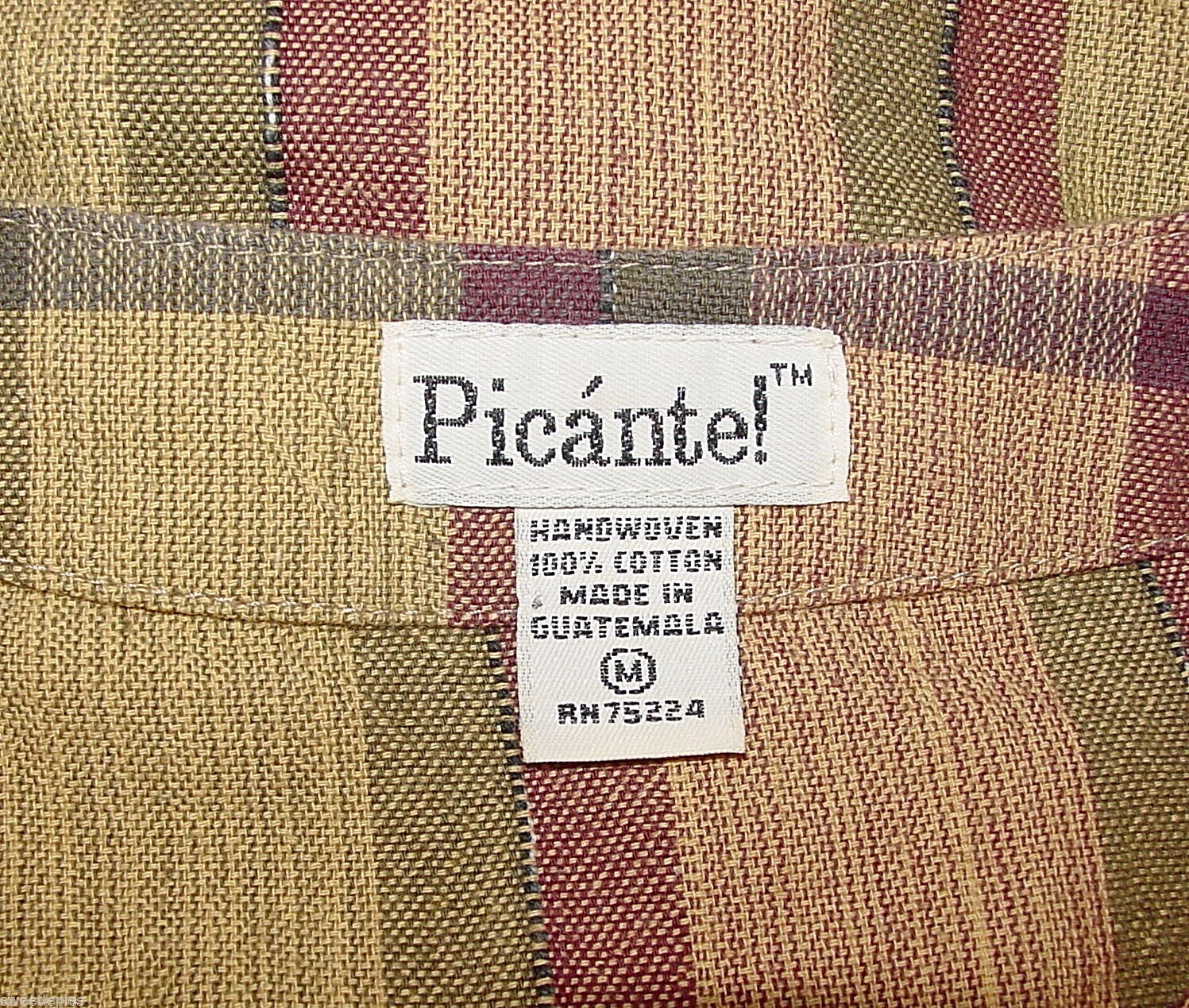 New 2-PC: Skirt & Blouse, Picante!, 100%-Cotton Handwoven Guatemala Boho Plaid M
