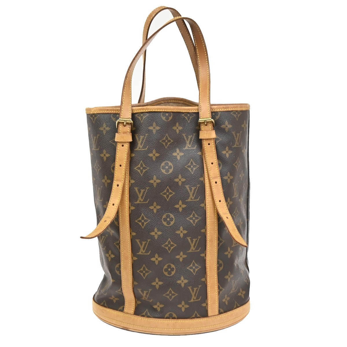 LOUIS VUITTON BUCKET GM Shoulder Tote Bag Monogram Leather Brown M42236 64KD021