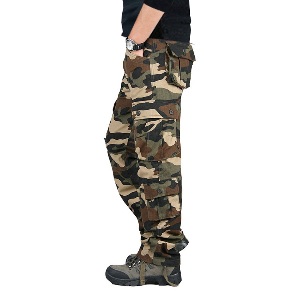 Men’s Cotton Army Tactical Cargo Pants Combat Work Outdoor Hiking Trousers