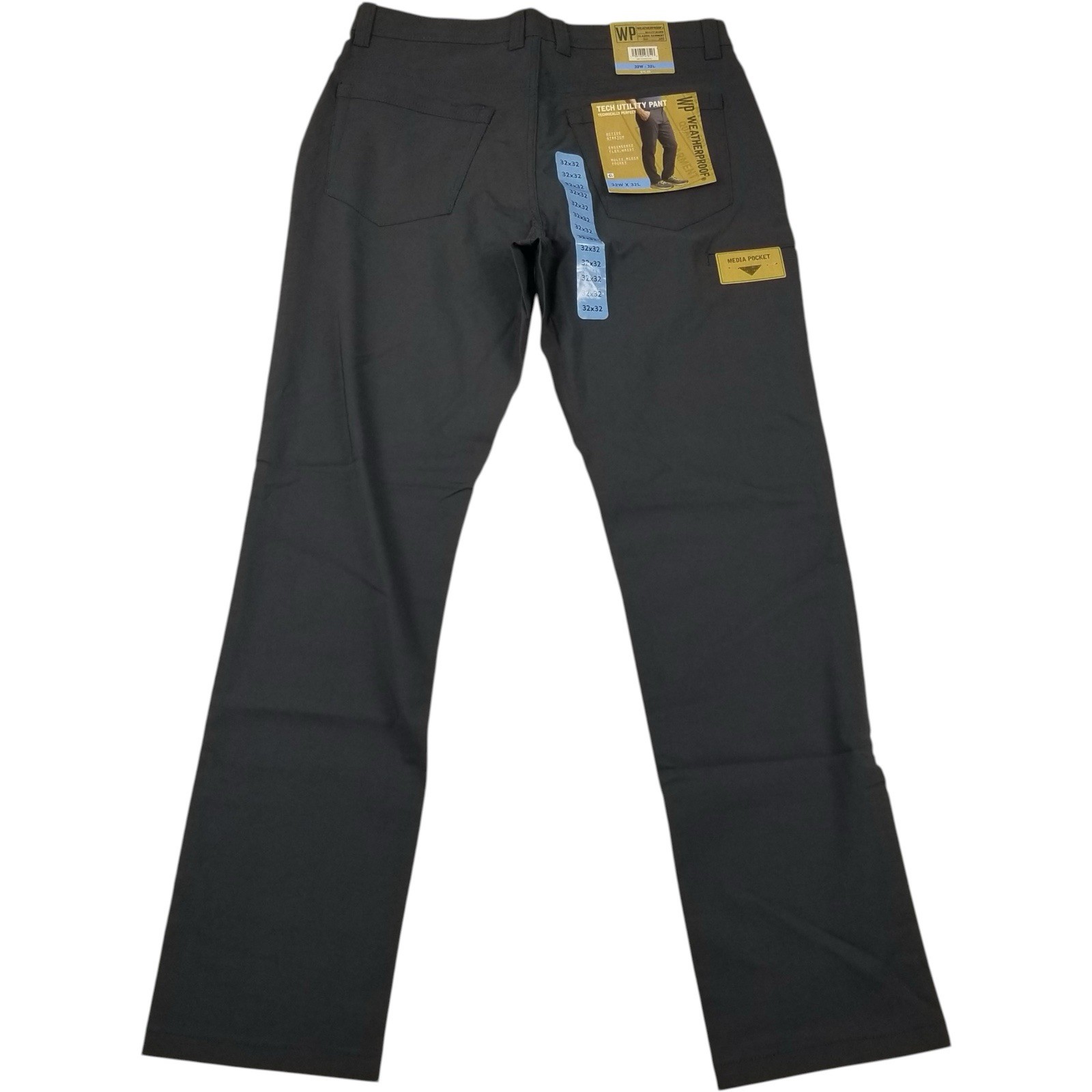 Weatherproof WP Mens 32X32 Charcoal Classic Fit Active Stretch Tech Utility Pant