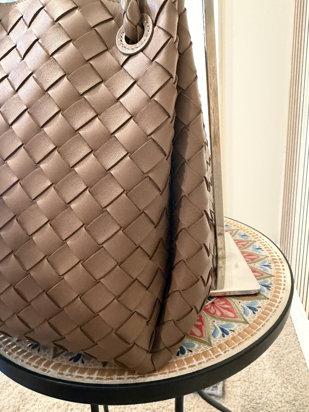 Bottega Veneta Intrecciato Large Parachute Shoulder Bag Pinecone
