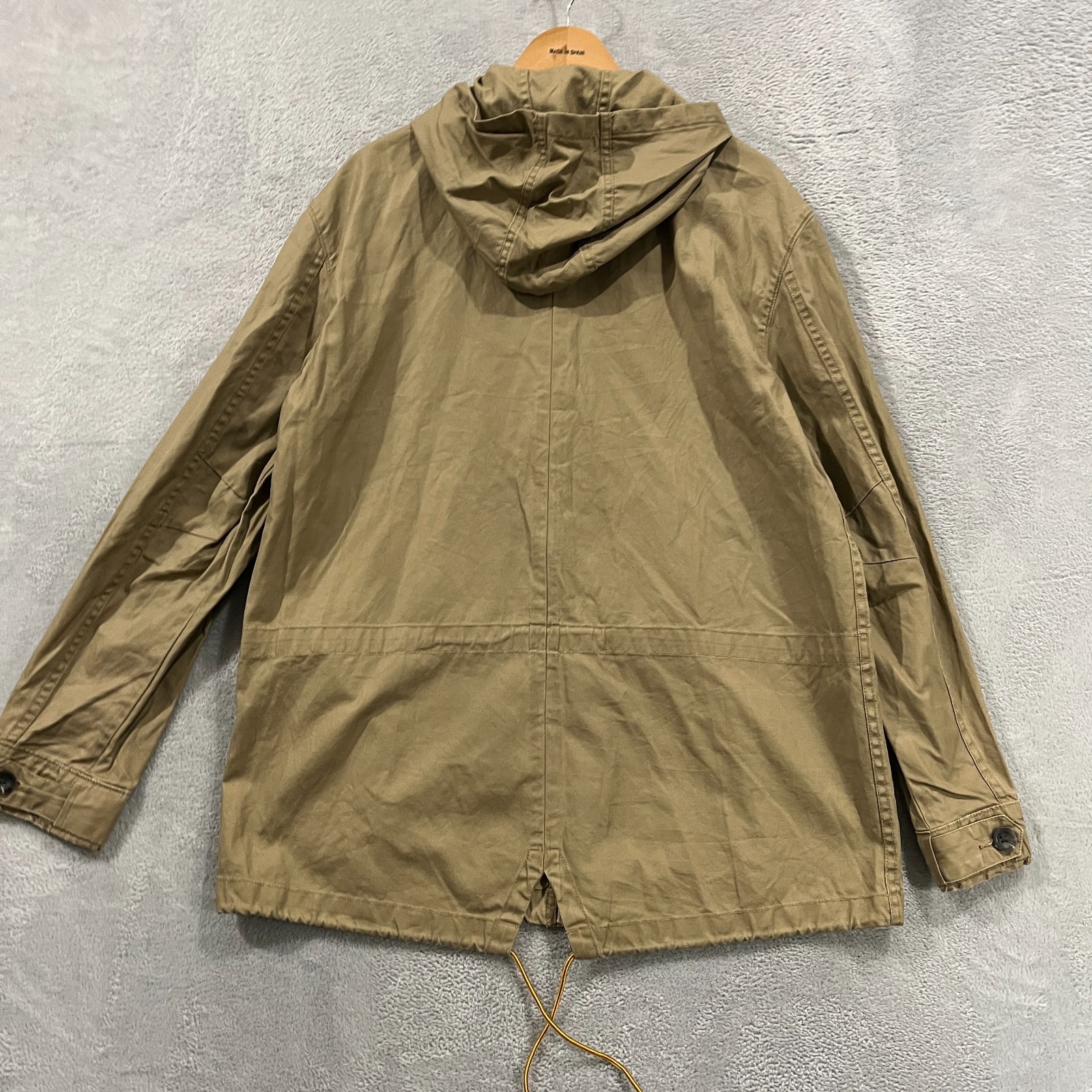 Levi’s Jacket Mens Large Canvas Hooded Full Zip Military Field Coat Pockets
