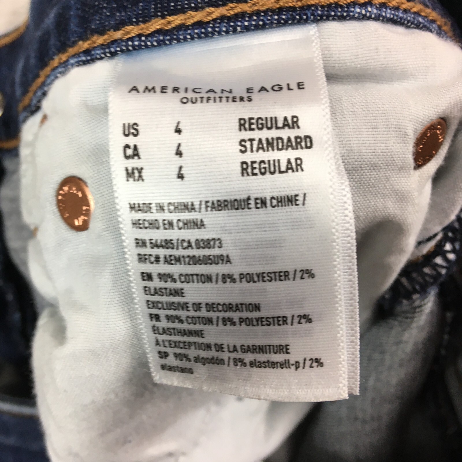 American Eagle Jeans Womens 4 Super Hi-Rise Jegging Distressed Raw Hem Blue