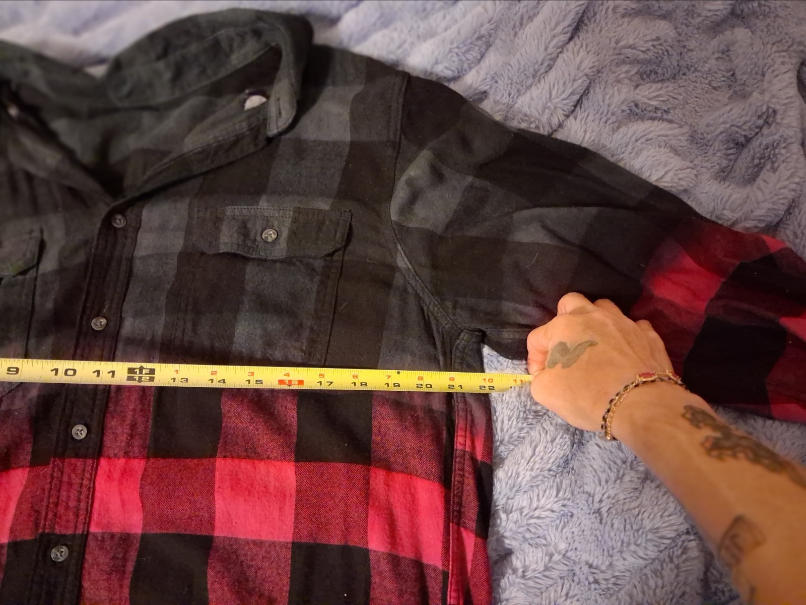Fusia And Black Color Dipped Flannel