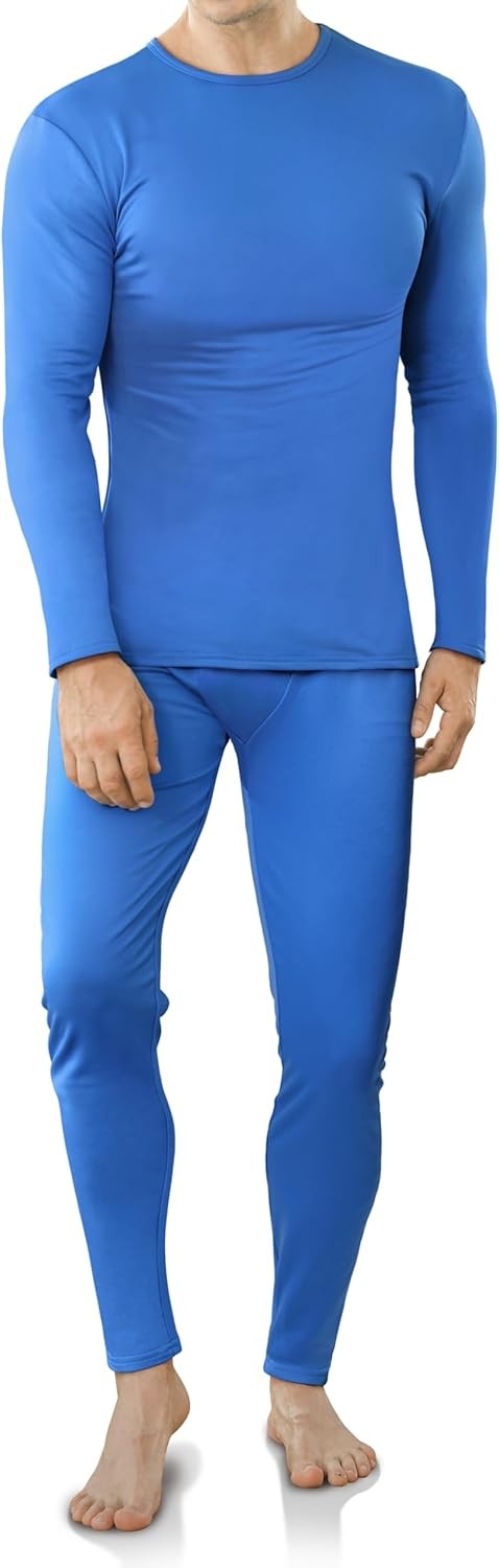 Men Thermal Underwear Set Long Johns Fleece Lined Base Layer Winter Warm Soft