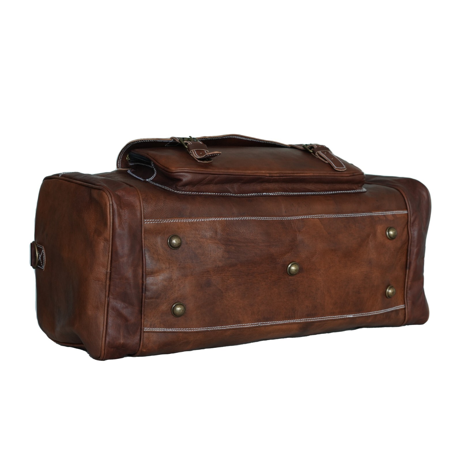 Handmade Genuine Leather Travel Duffel Luggage Weekender Overnight Bag Unisex