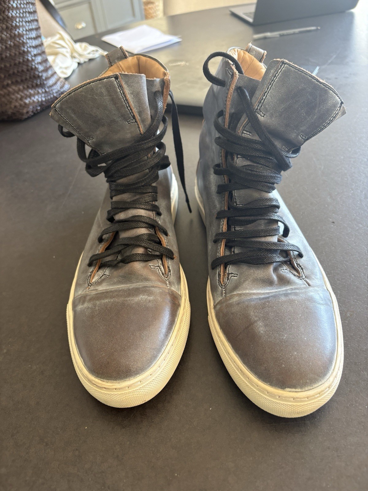 John Varvatos Reed 315 High Top Leather Sneakers 9.5. Mint. Rare