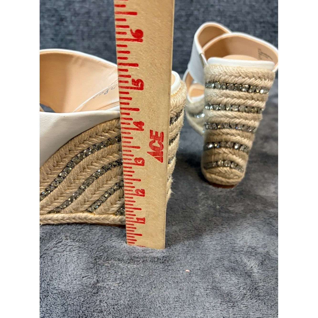 Charles By Charles David White Cross-Strap Espadrille Wedge Mules