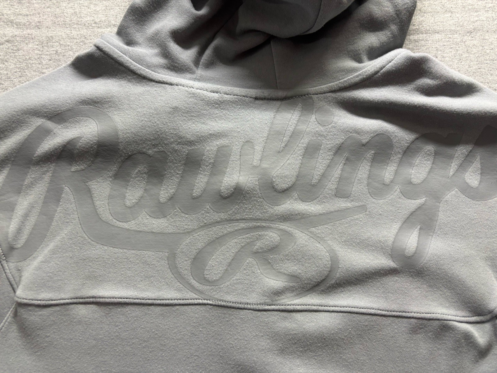 Rawlings Short Sleeve Hoodie Mens LARGE Gray Athletic Shirt – Baseball ⚾️