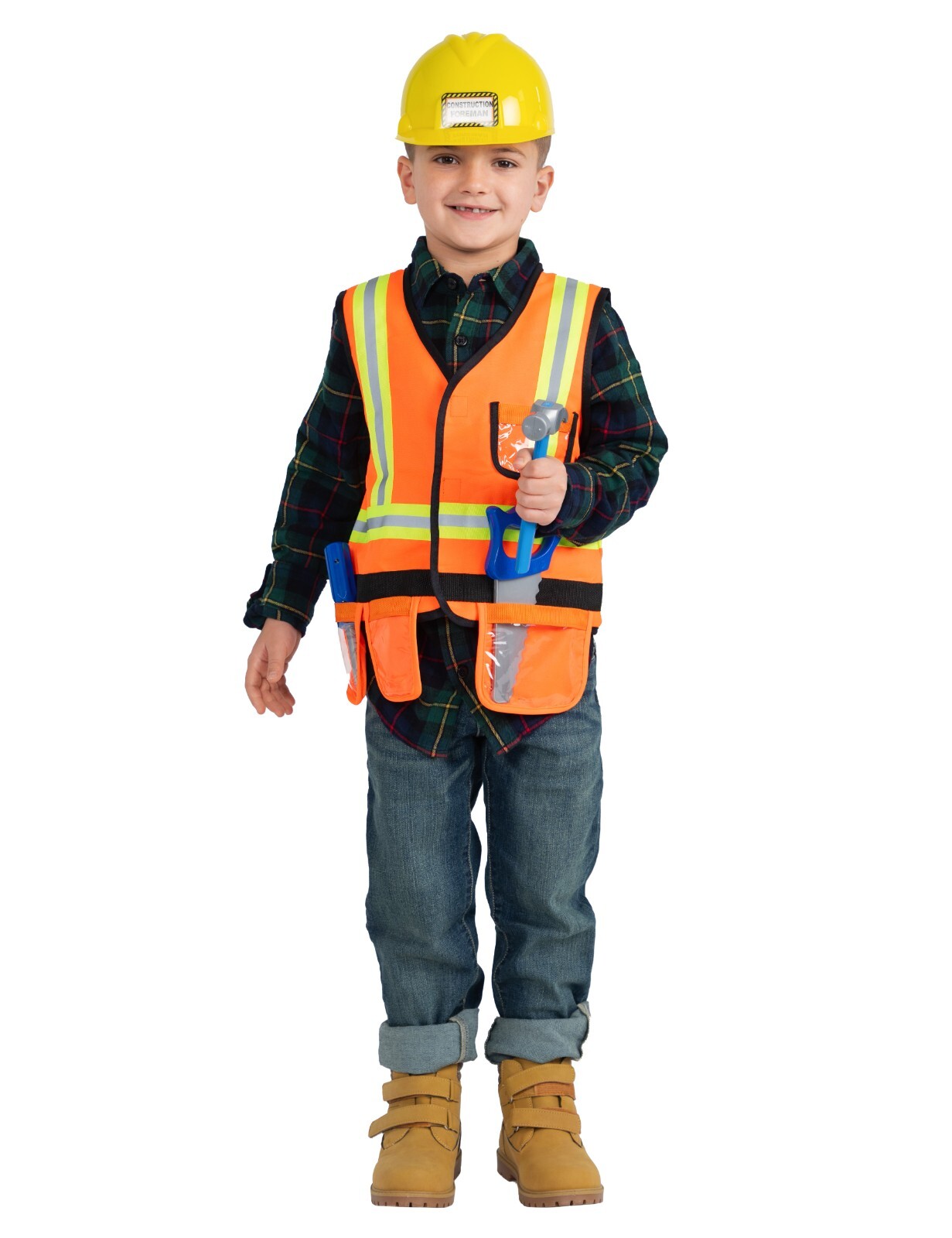 Dress Up America Construction Worker Costume Play Set for Kids