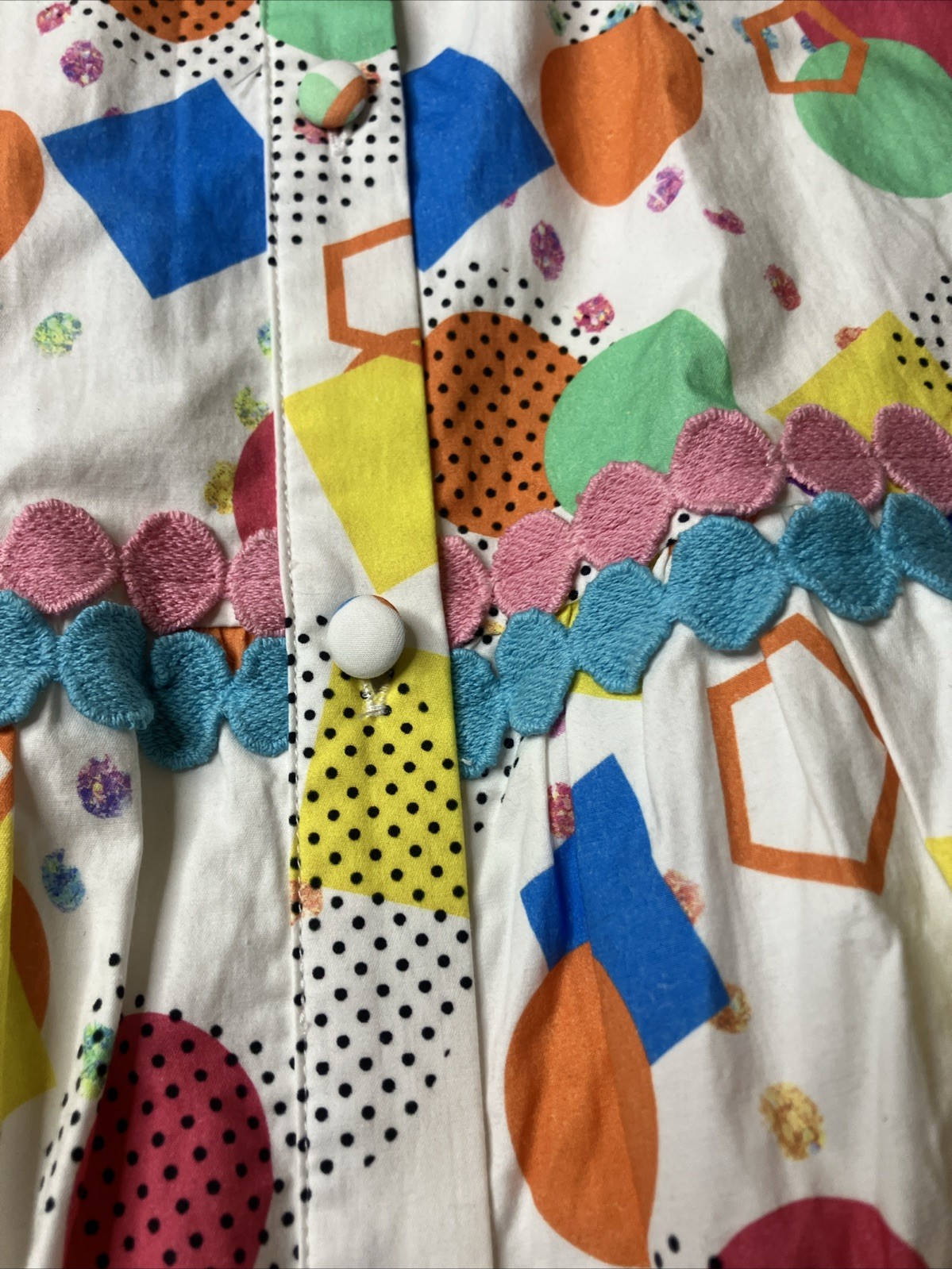 Marie By Victoria Dunn Multi Color 80s Patterns Midi Dress XS