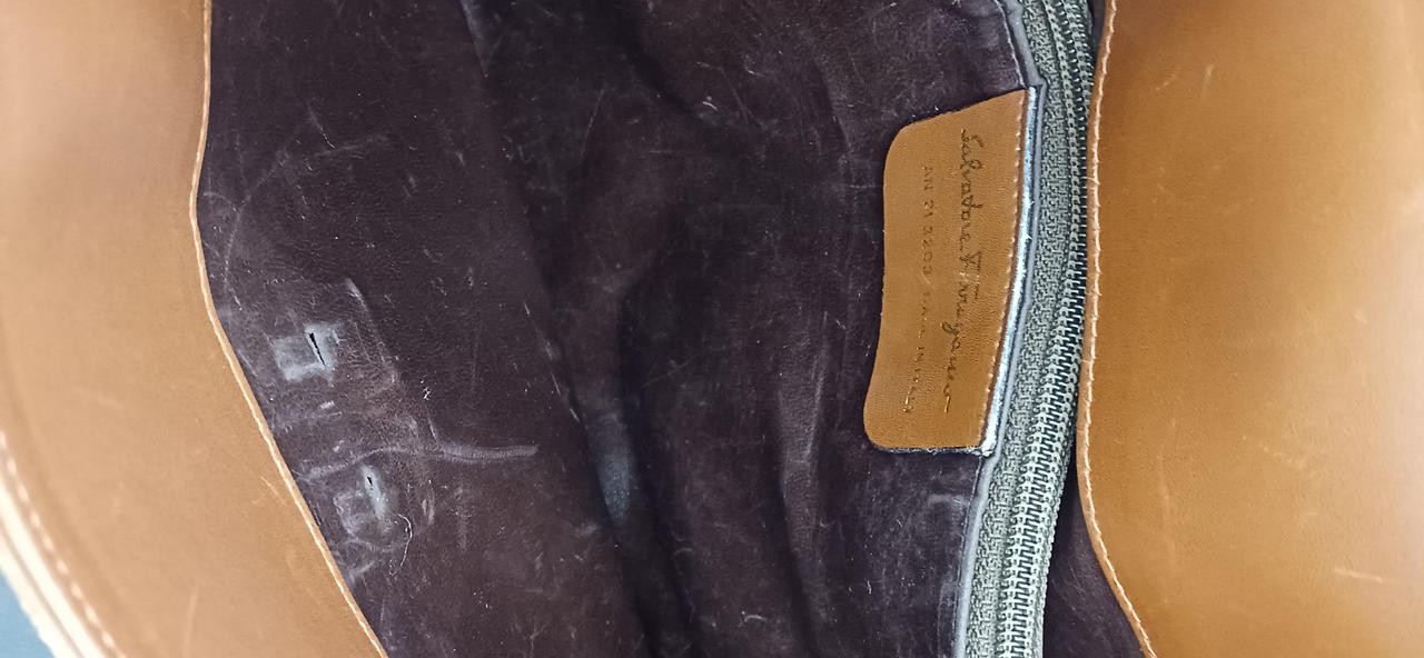 Salvatore Ferragamo Shoulder Bag Brown 10.6 inch