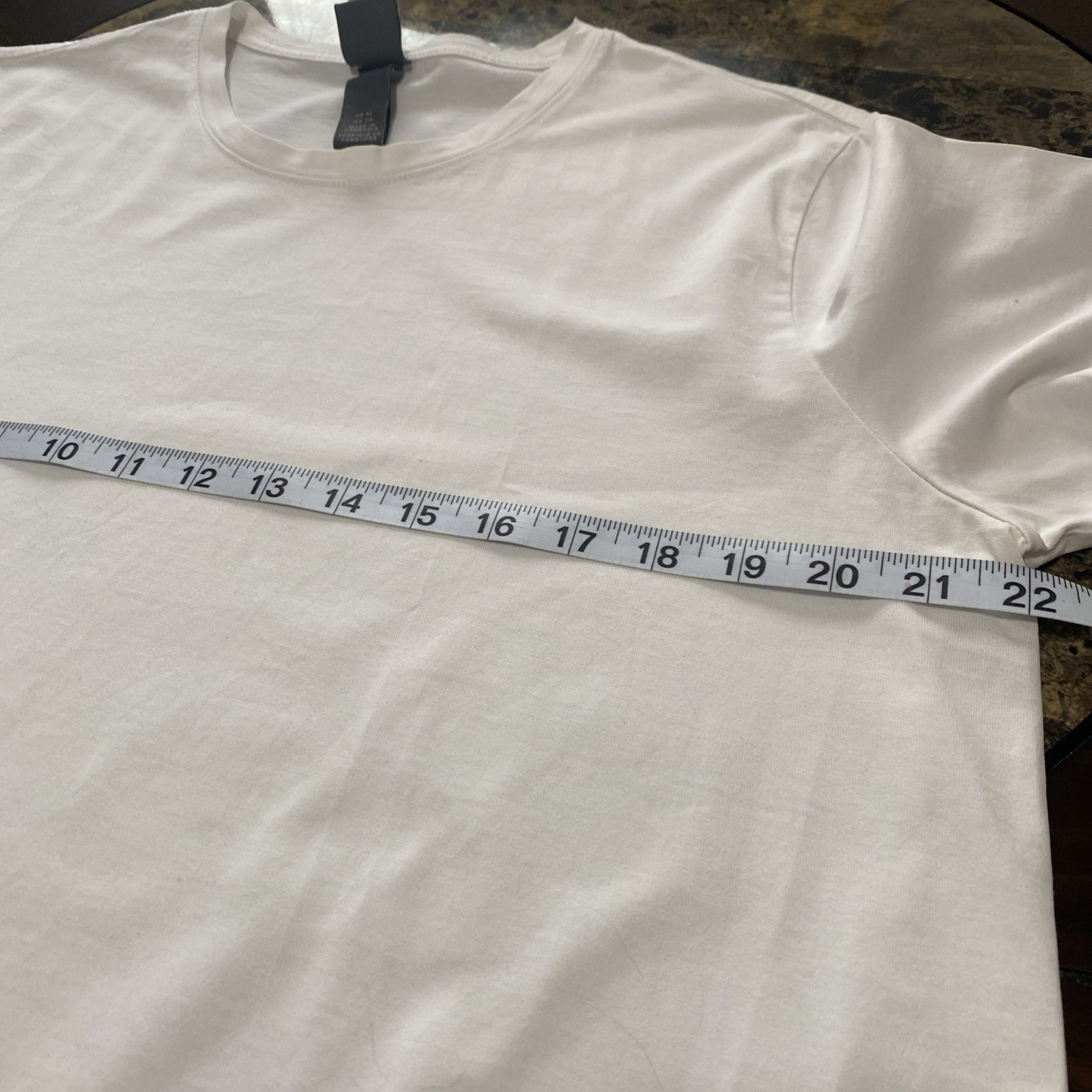 H&M 100% Cotton Summer White Vacation T-shirt Classic Ringer Size XL