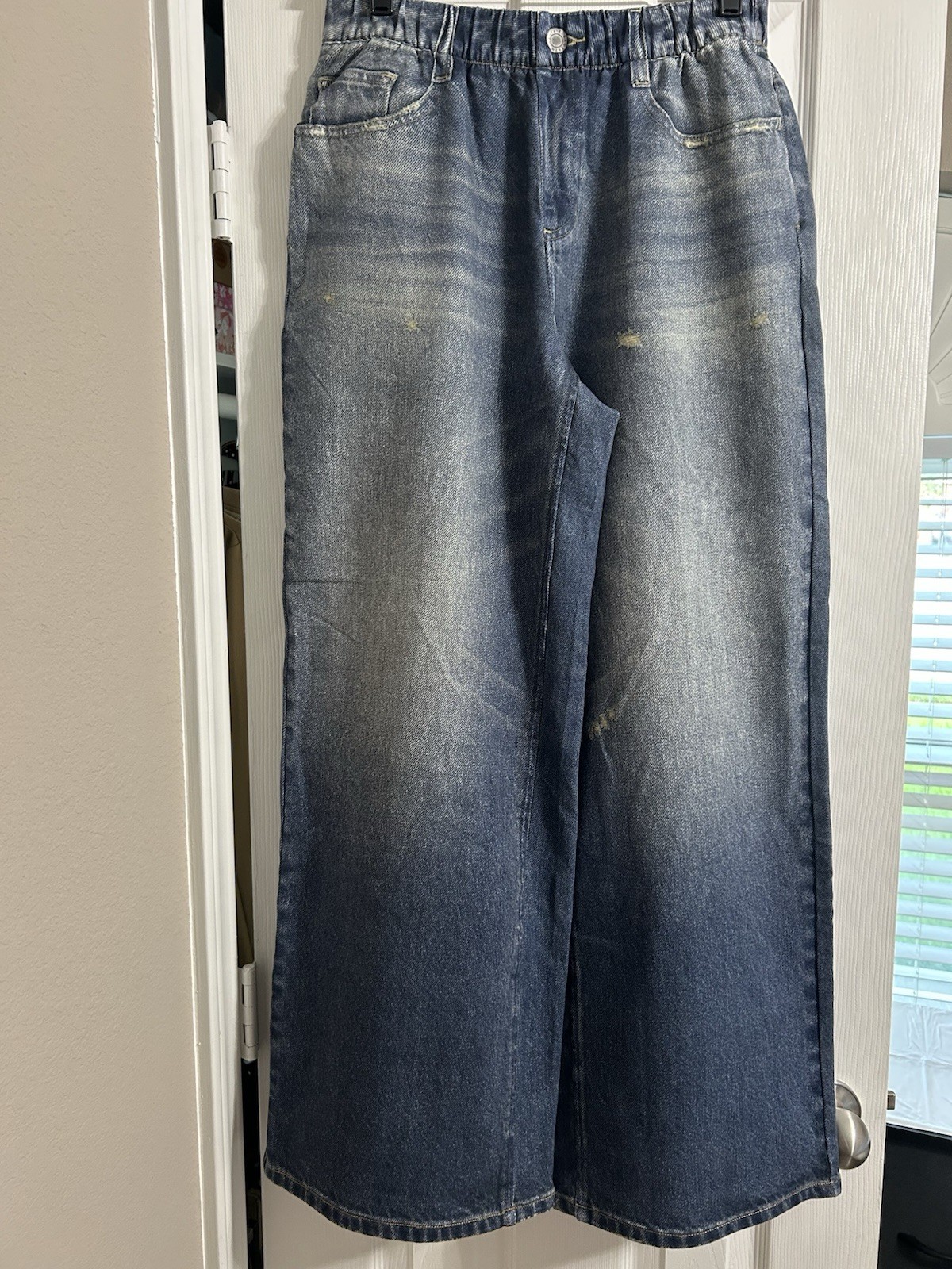 Halara Flex Denim Women’s Wide-Leg Jeans Blue Medium Wash Soft Stretch Size M