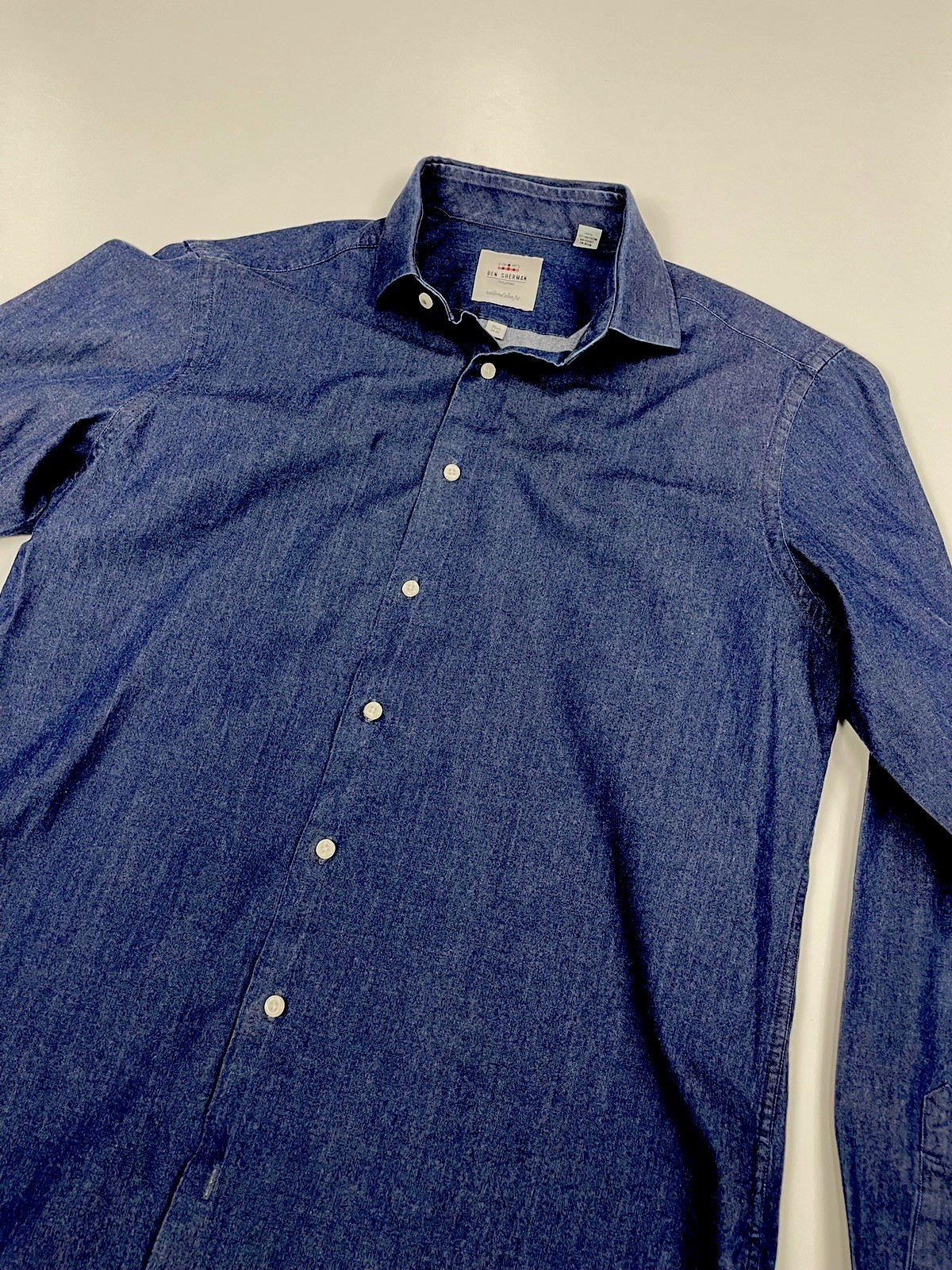 Ben Sherman Men’s 15 1/2, 34/35 Tailored Slim Fit Button Down Long Sleeve Shirt