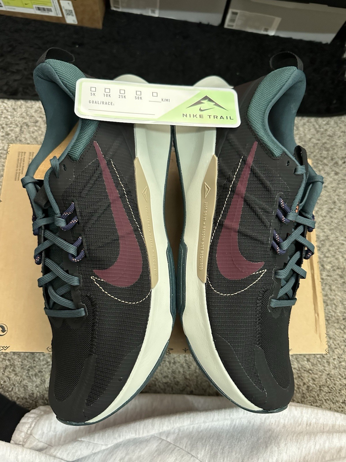 Nike Juniper Trail 2 Black Deep Jungle Run Running Streak Forest – 13 US NEW