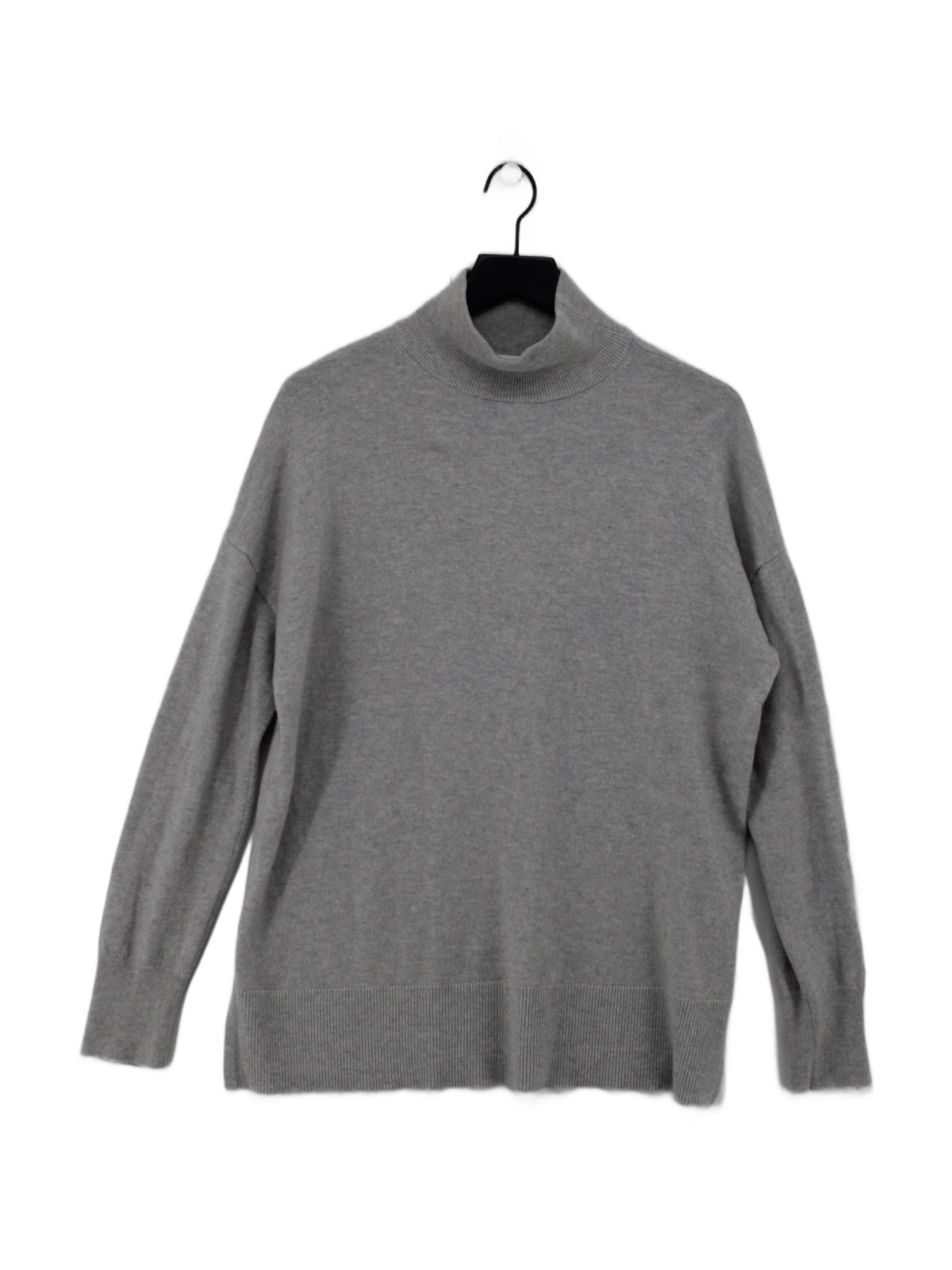 & Other Stories Women’s Jumper L Grey 100% Cashmere Mock Neck Pullover