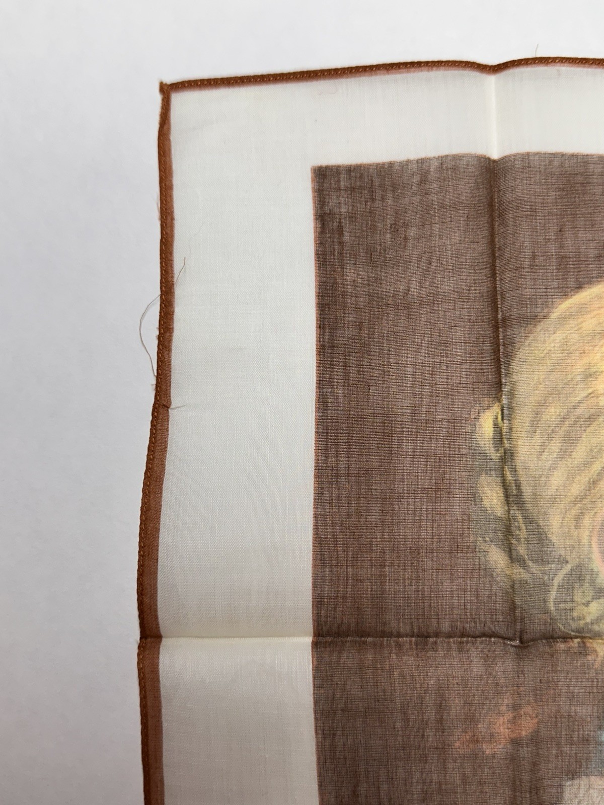 VINTAGE 100% COTTON HANDKERCHIEF MADE IN SWITZERLAND NWT ALBERT ANKER PORTRAIT
