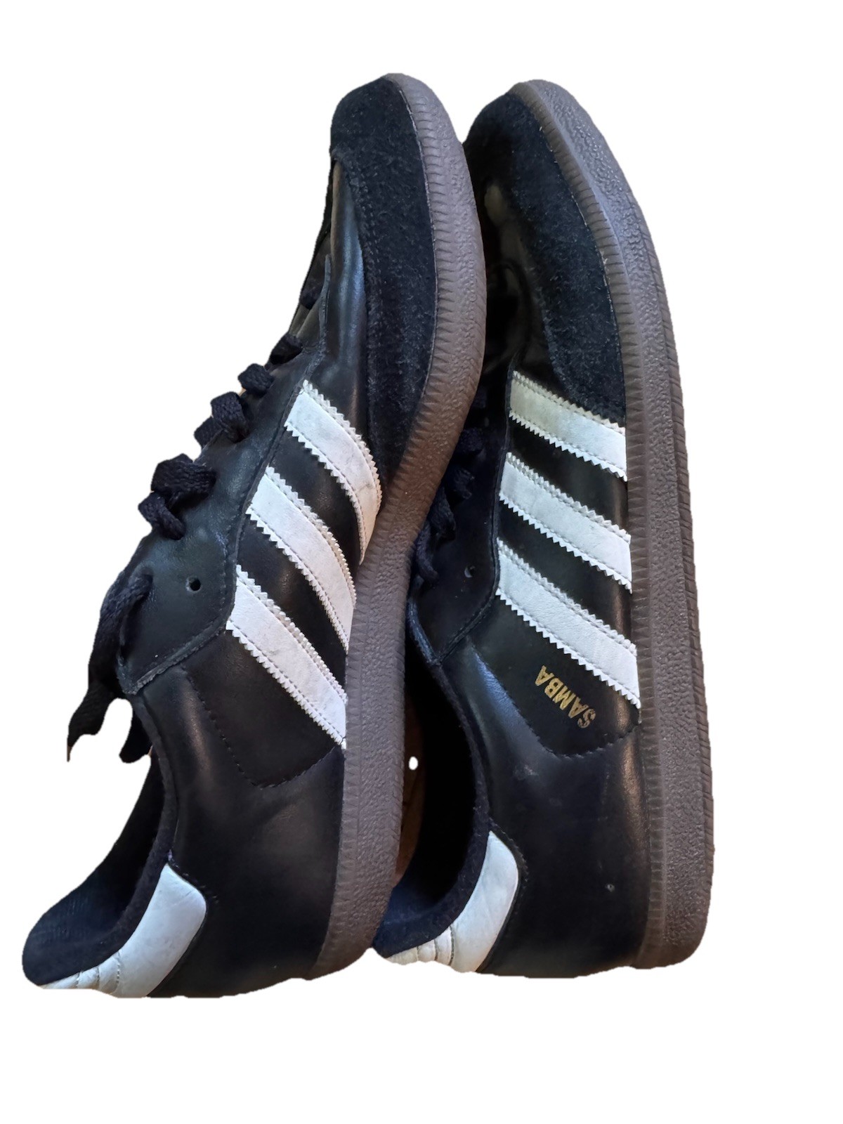 adidas Men’s Samba Classic Soccer Shoes Size 11, Black/White Gum Sole, Indoor