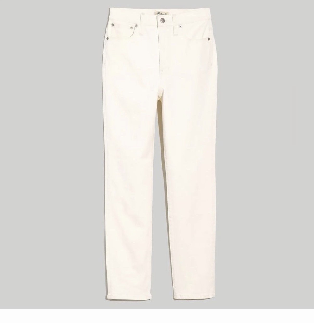 NWT Madewell White High-Rise straight Leg Perfect Vintage Jeans
