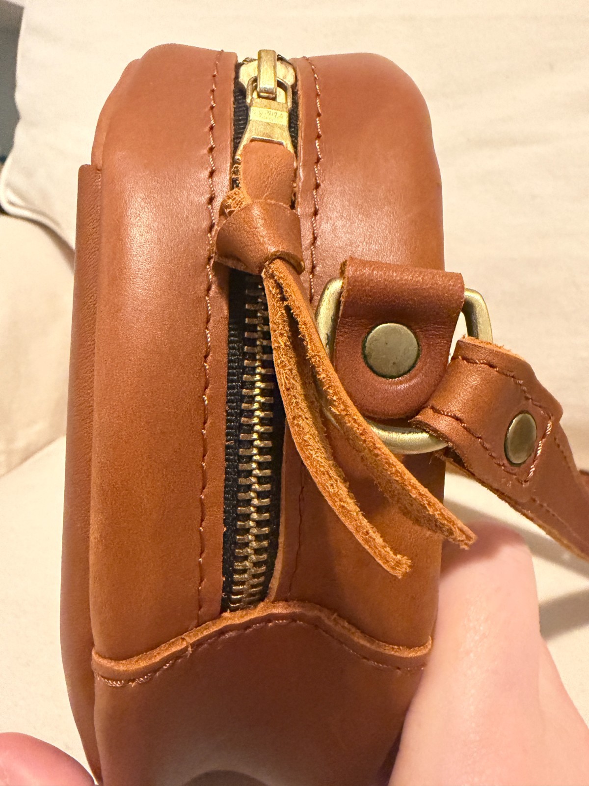 Portland Leather large circle bag * honey brown color * used