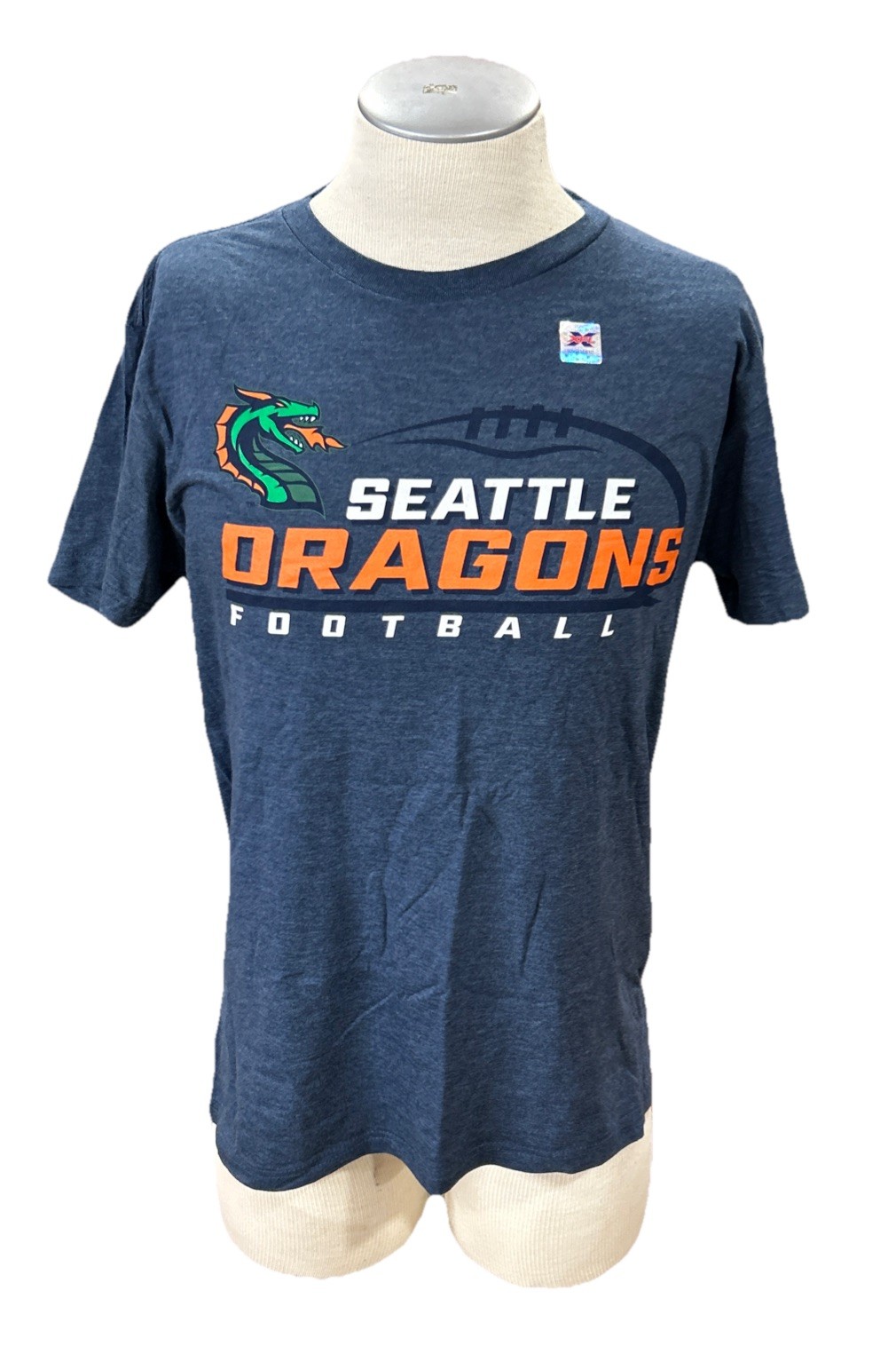 GIII XFL T Shirt Mens L Blue Seattle Dragons Football Short Sleeves Crew Neck