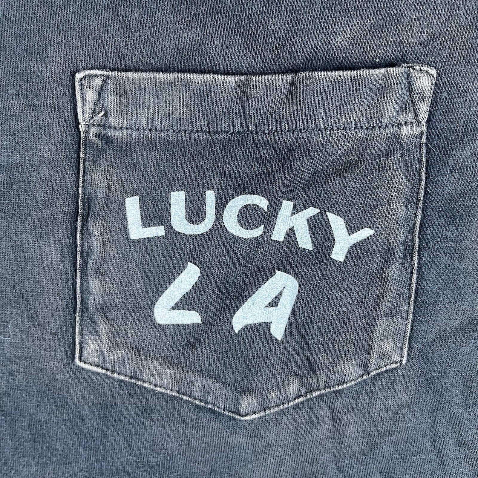 Lucky Brand Sunset Wash Brown Pocket Tshirt Large Patina Retro Fade California