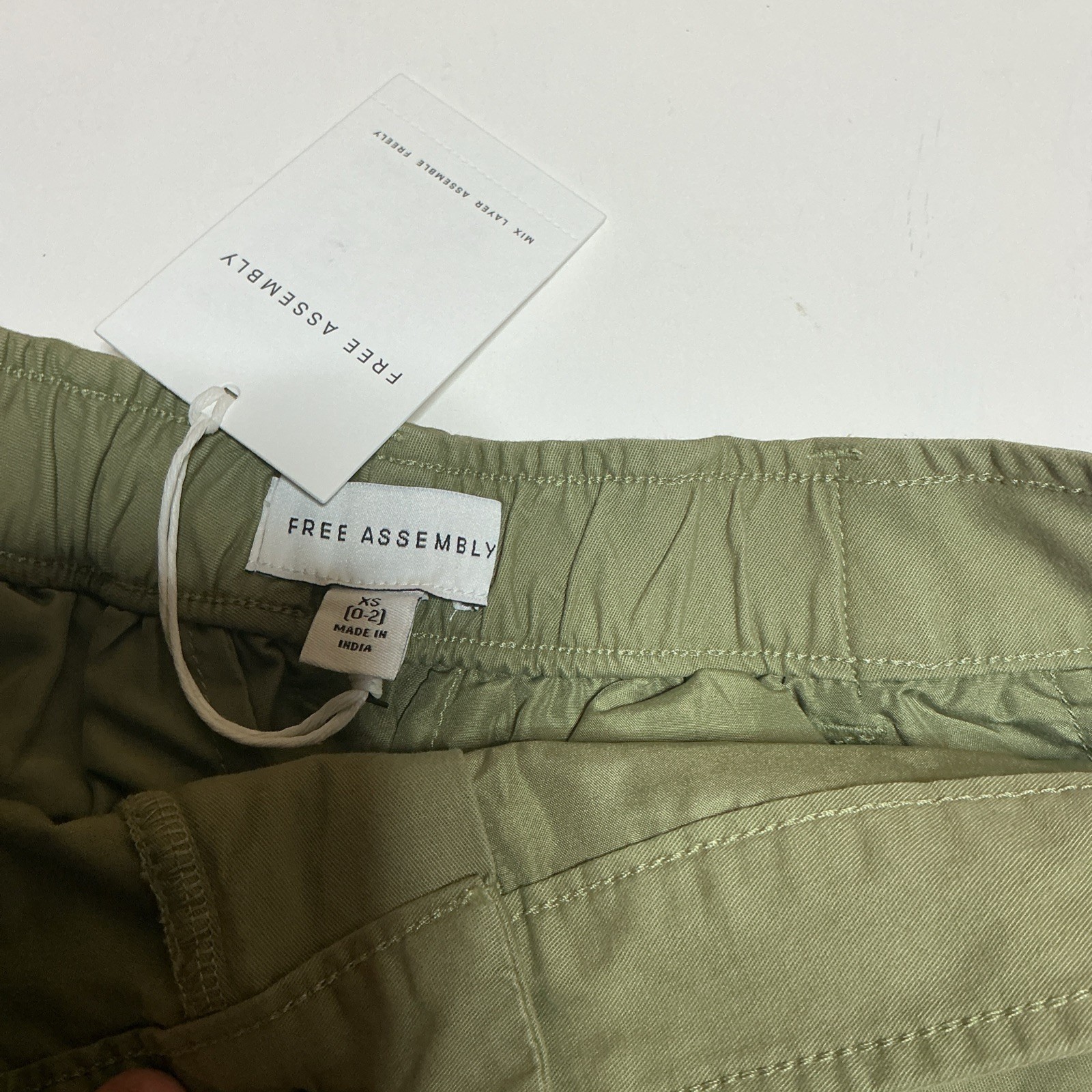 NWT Free Assembly Reseda Green Bubble Mini Skirt Cotton Blend Size XS (0-2)#1