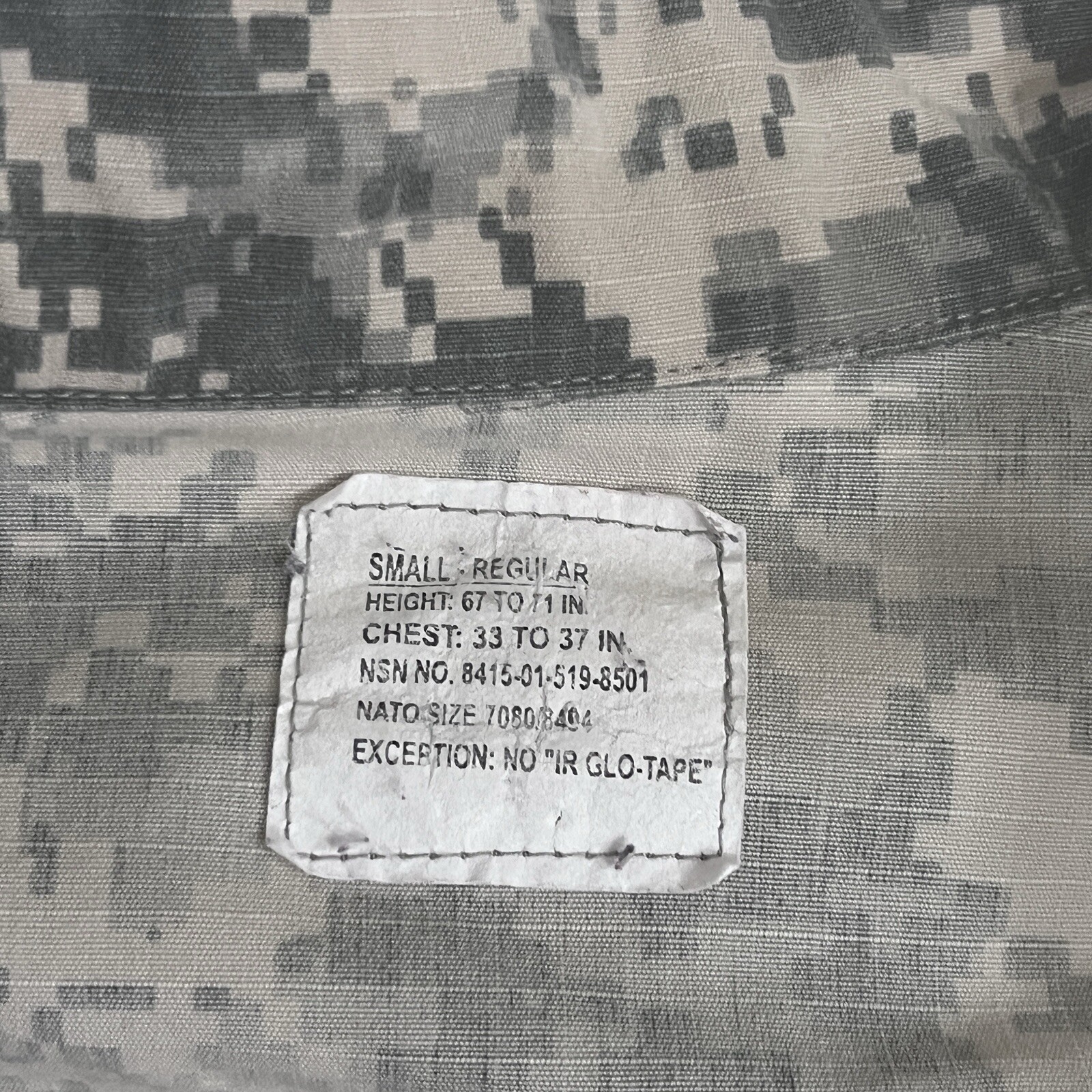 Military Digi Camo Combat Military Utility Army Jacket Ripstop Adult Small Reg