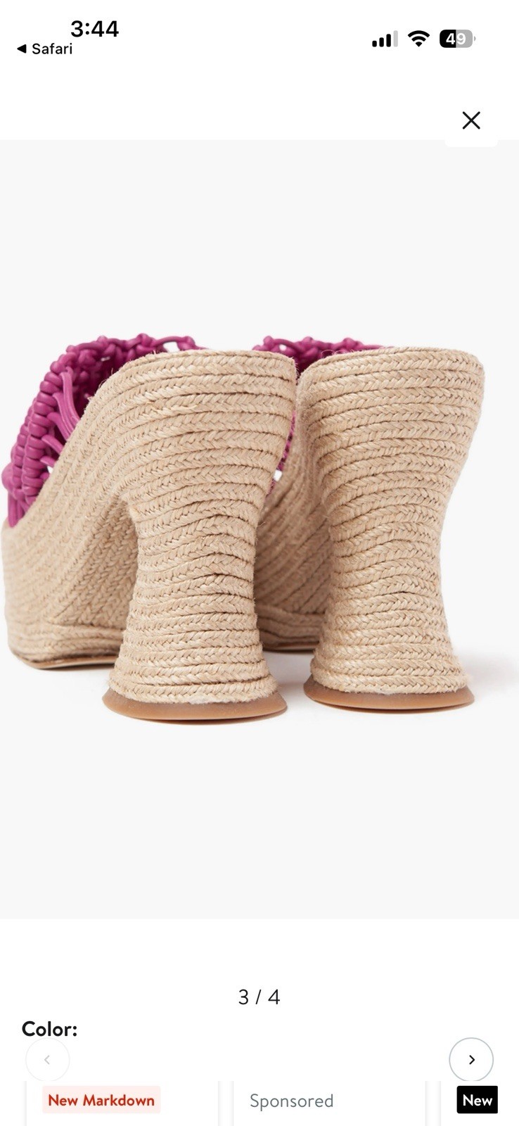 NWOT Paloma Barcelo Fuchsia Woven Platform Sandals