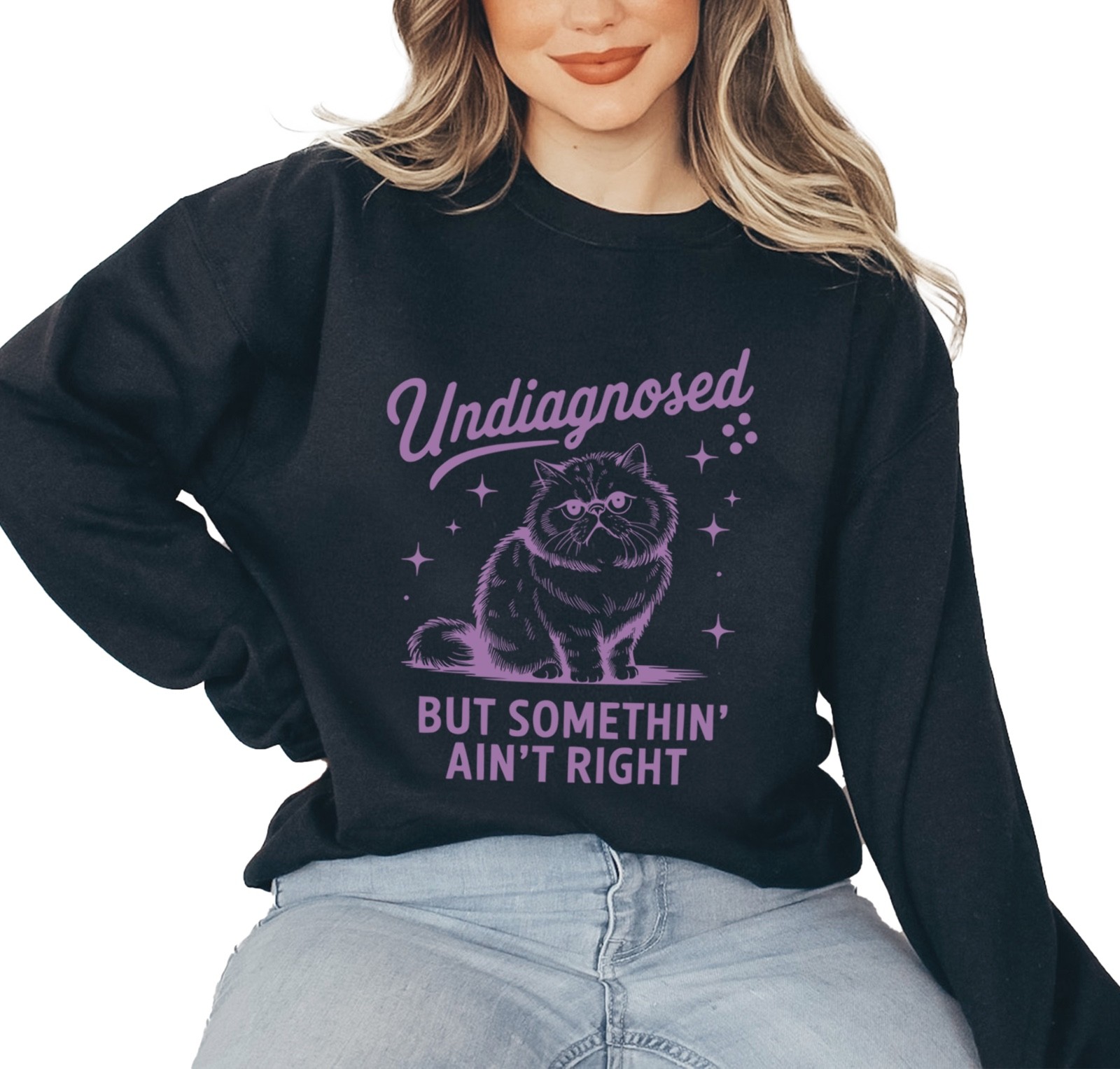 Funny Mental Health Diagnosis Pullover Adult Long Sleeve Crewneck Sweatshirt