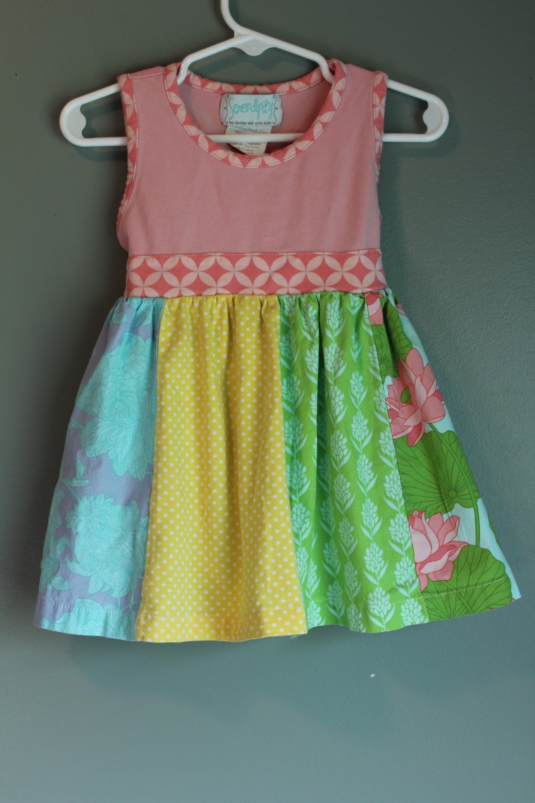 Serendipity Baby Girls Tank Dress Multi-patterned Colorful Size 12-18M